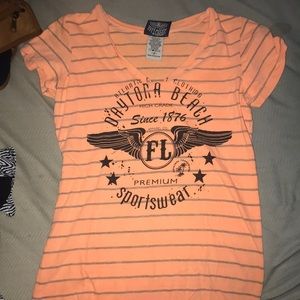 Daytona beach light orange tee